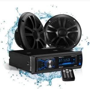 Boss Audio MCBK634B.6 Weatherproof Marine AM/FM Receiver Package with (2) 6.5