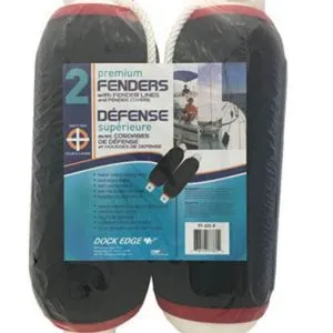Dock Edge Fenders with Covers and Lines 2 Pack