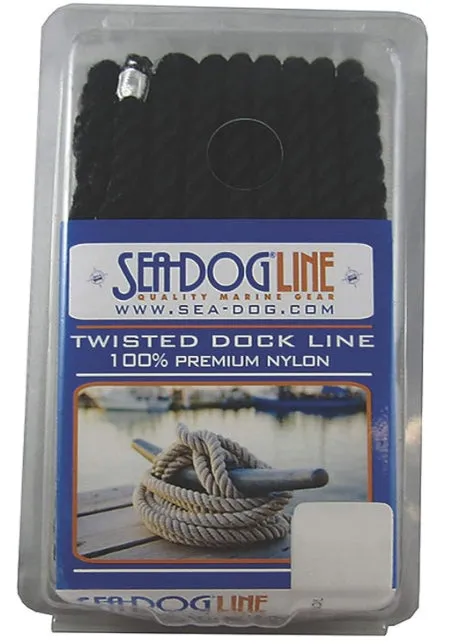Sea-Dog Double Braided Nylon Dock Line - Black, 3/8